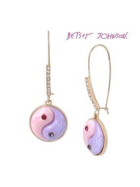 BETSEY JOHNSON Enchanted Yin Yang Drop Earrings NWT